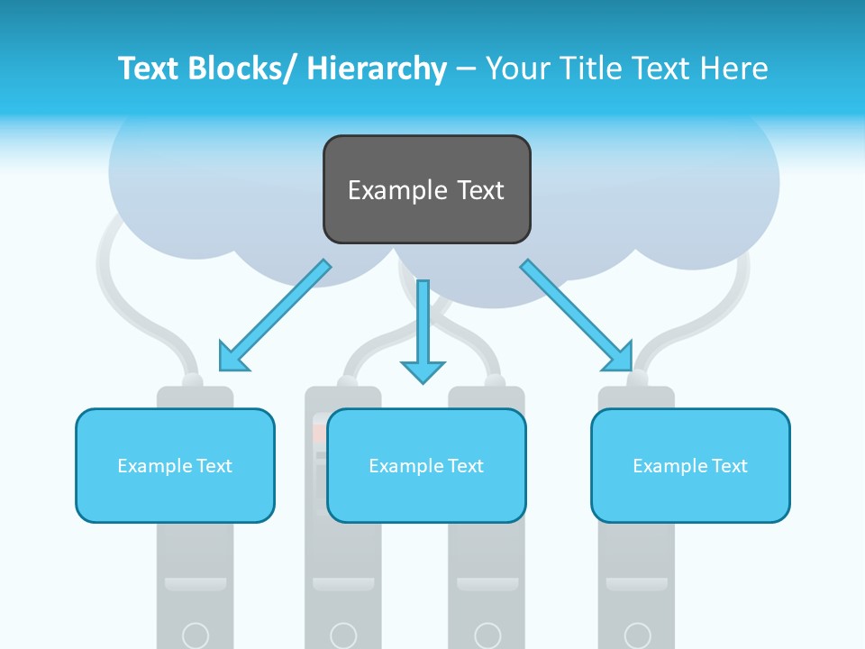 A Cloud With Three Phones Connected To It PowerPoint Template