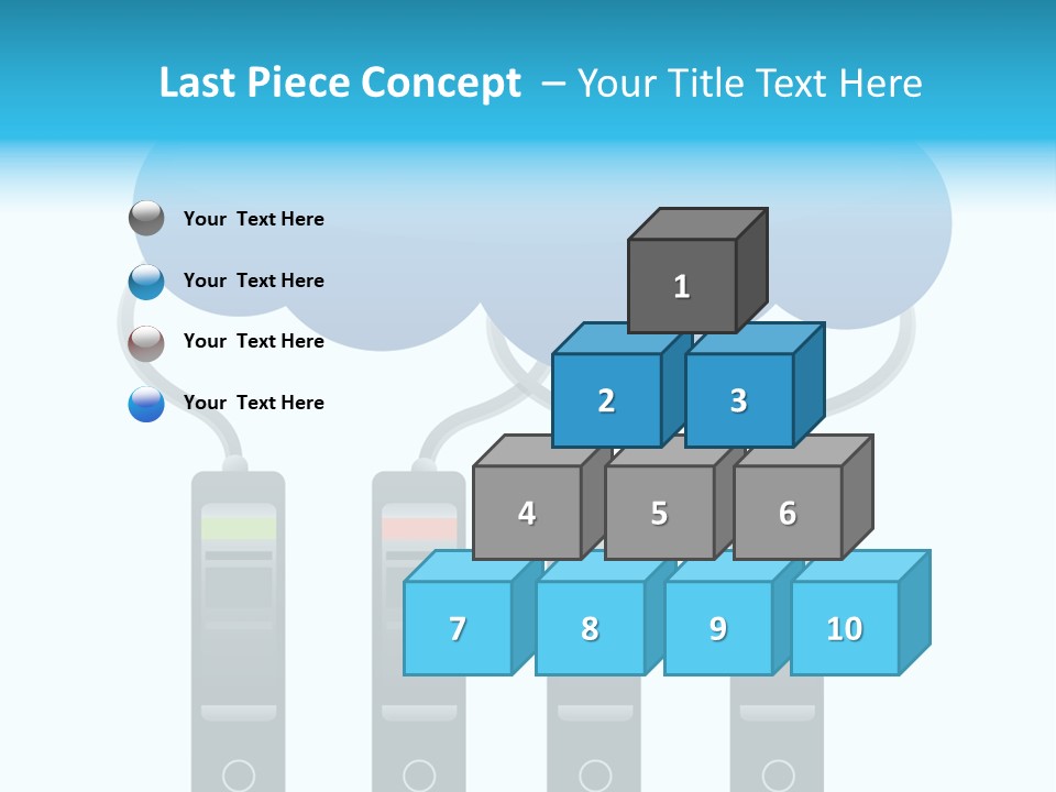 A Cloud With Three Phones Connected To It PowerPoint Template