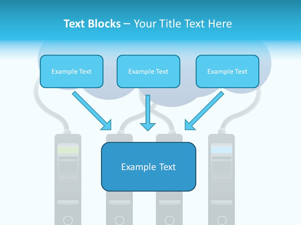 A Cloud With Three Phones Connected To It PowerPoint Template