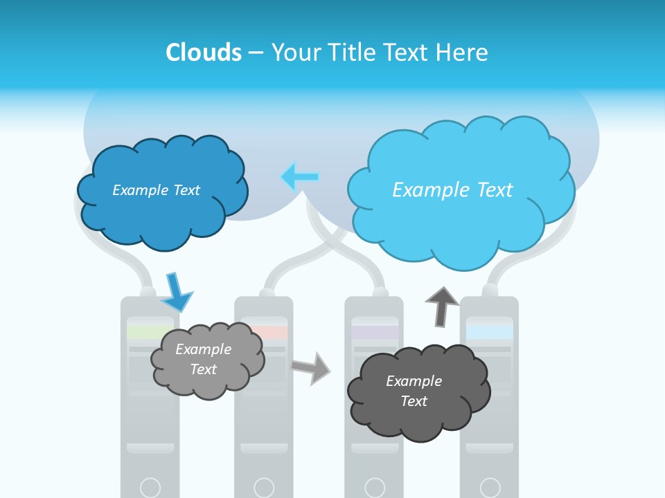 A Cloud With Three Phones Connected To It PowerPoint Template