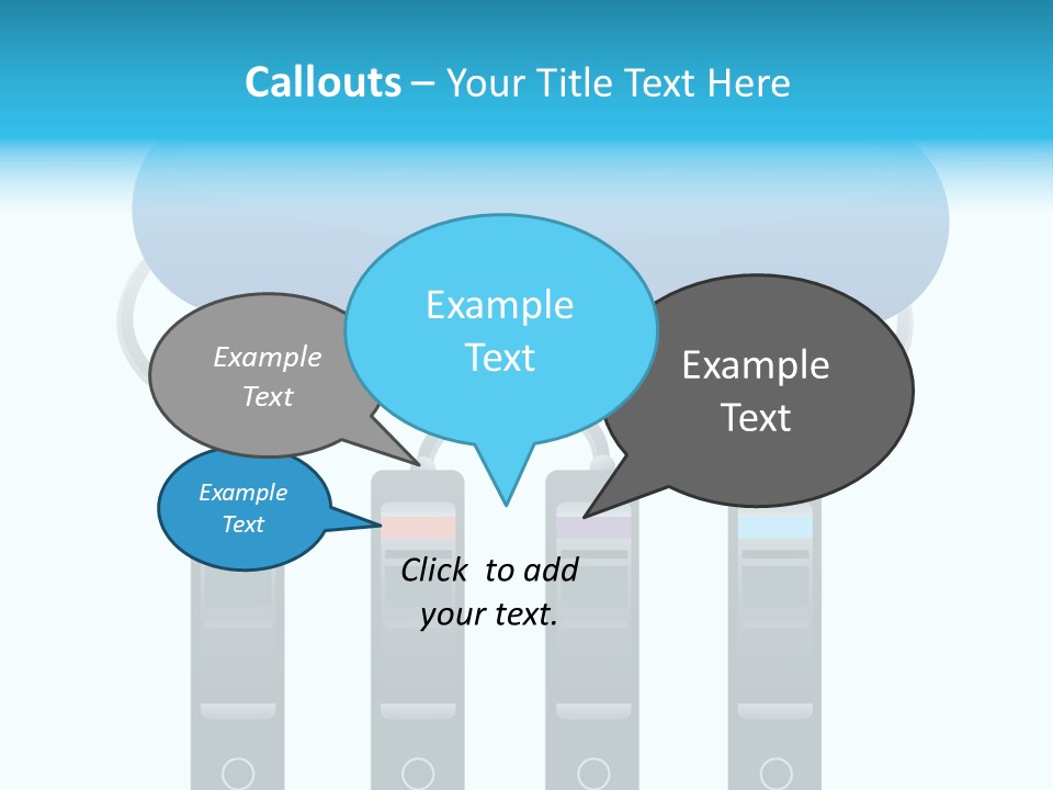 A Cloud With Three Phones Connected To It PowerPoint Template