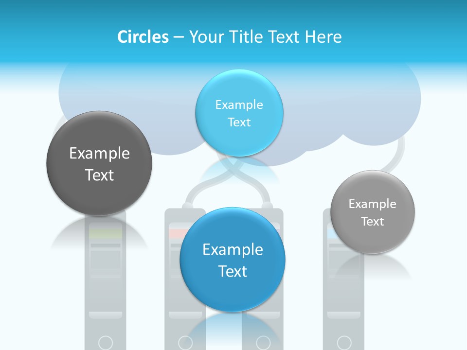A Cloud With Three Phones Connected To It PowerPoint Template