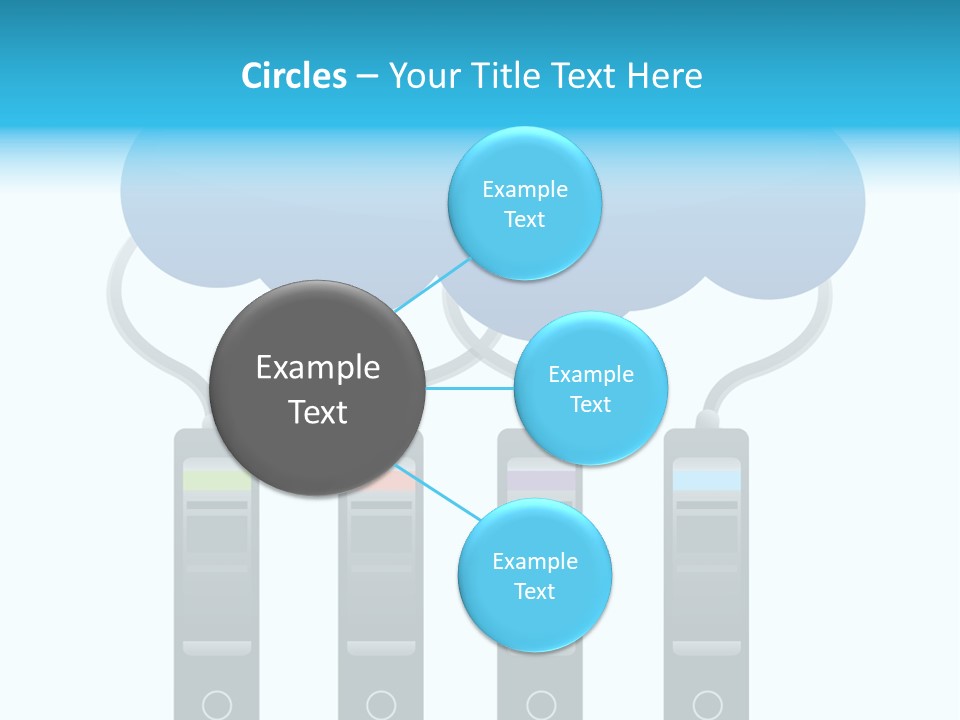 A Cloud With Three Phones Connected To It PowerPoint Template