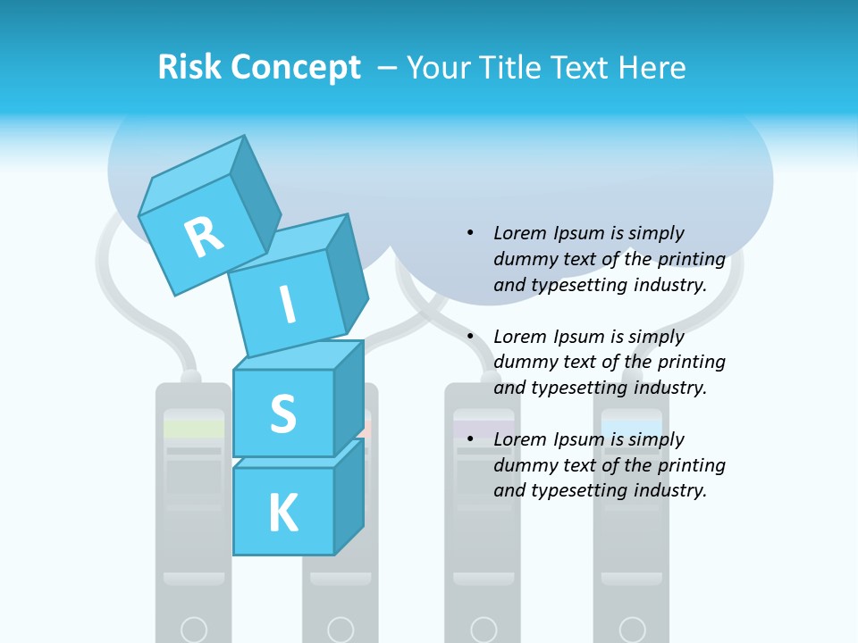 A Cloud With Three Phones Connected To It PowerPoint Template