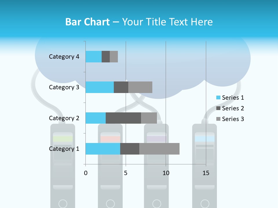 A Cloud With Three Phones Connected To It PowerPoint Template