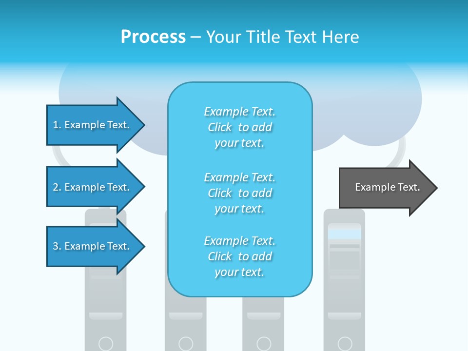A Cloud With Three Phones Connected To It PowerPoint Template