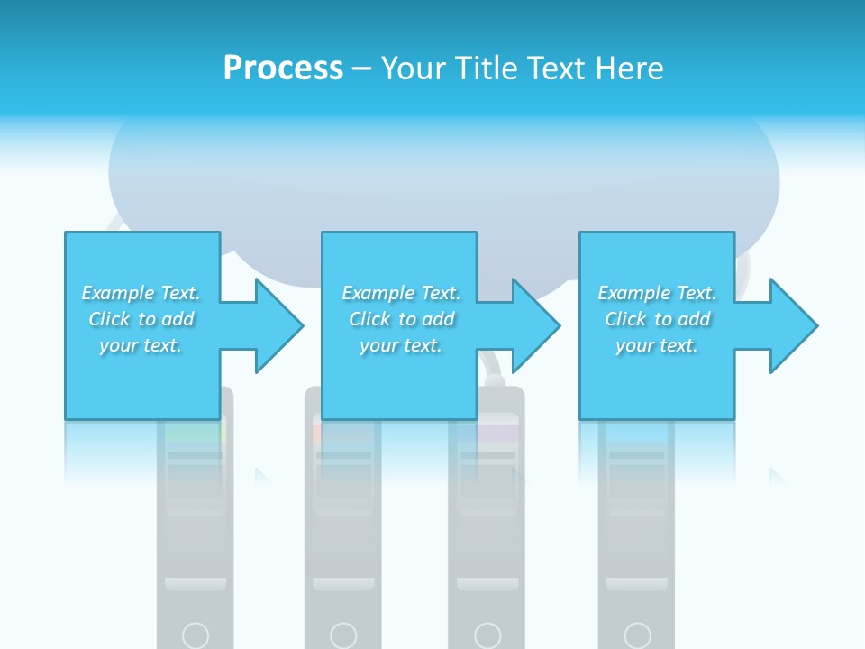 A Cloud With Three Phones Connected To It PowerPoint Template