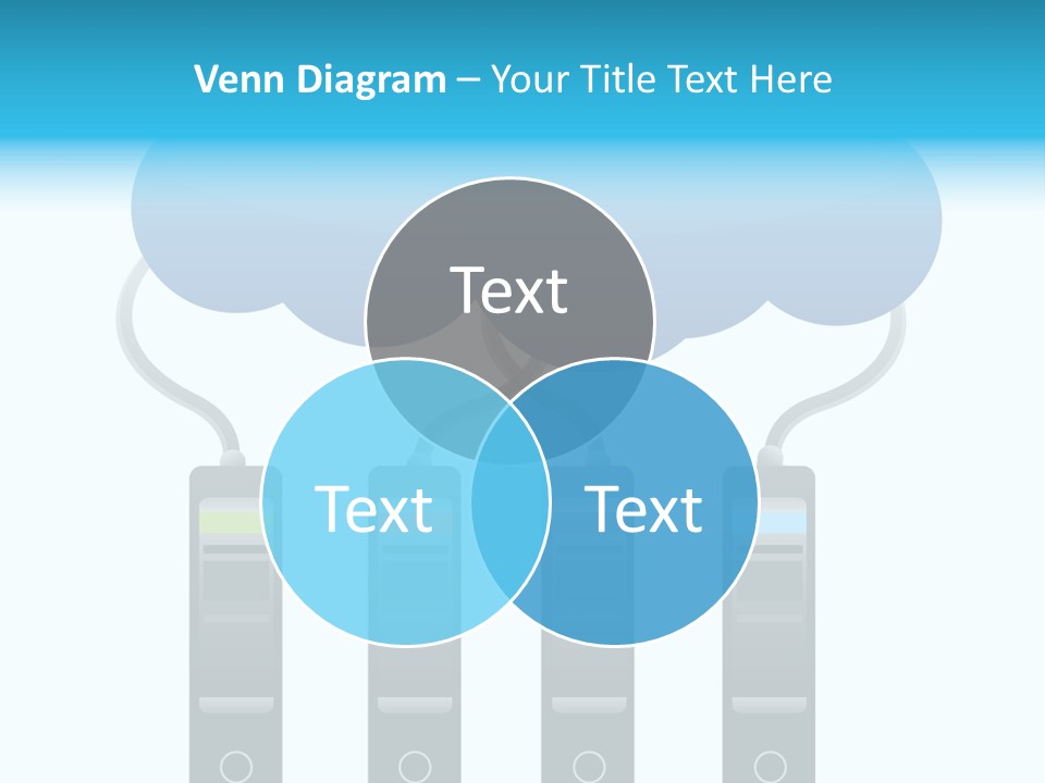 A Cloud With Three Phones Connected To It PowerPoint Template