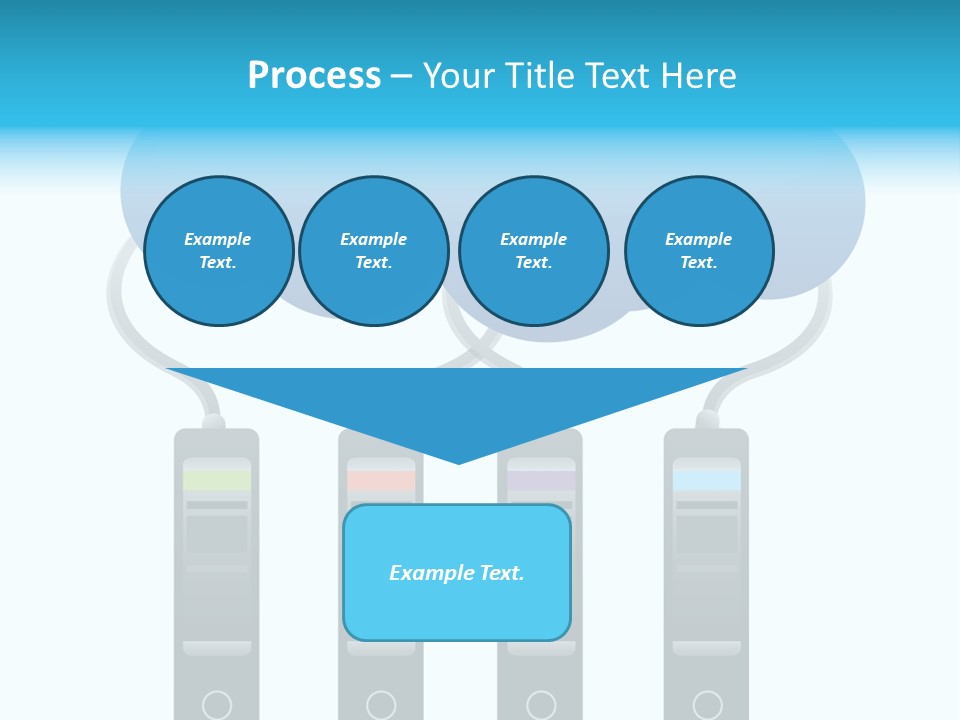 A Cloud With Three Phones Connected To It PowerPoint Template