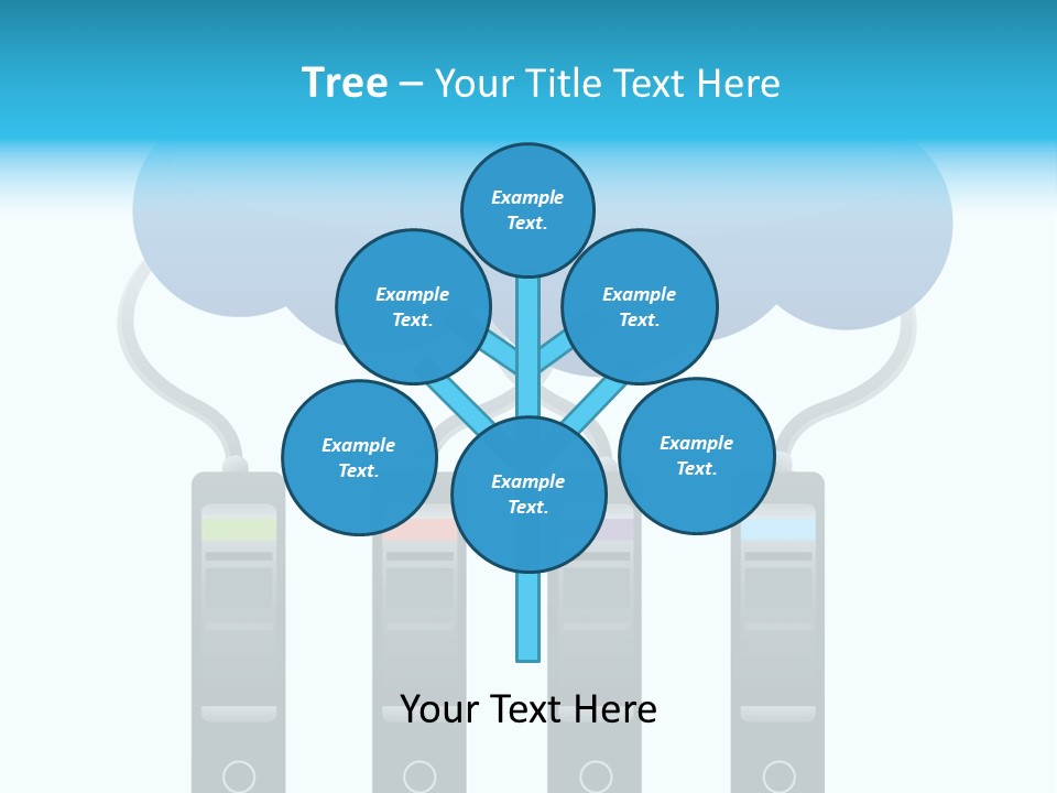 A Cloud With Three Phones Connected To It PowerPoint Template