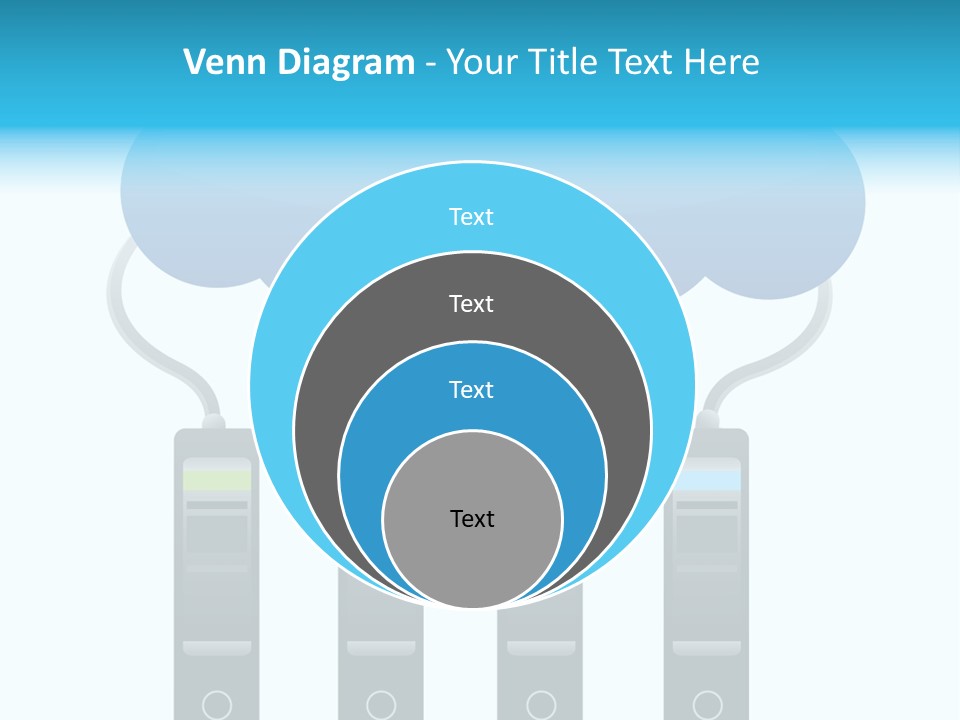 A Cloud With Three Phones Connected To It PowerPoint Template