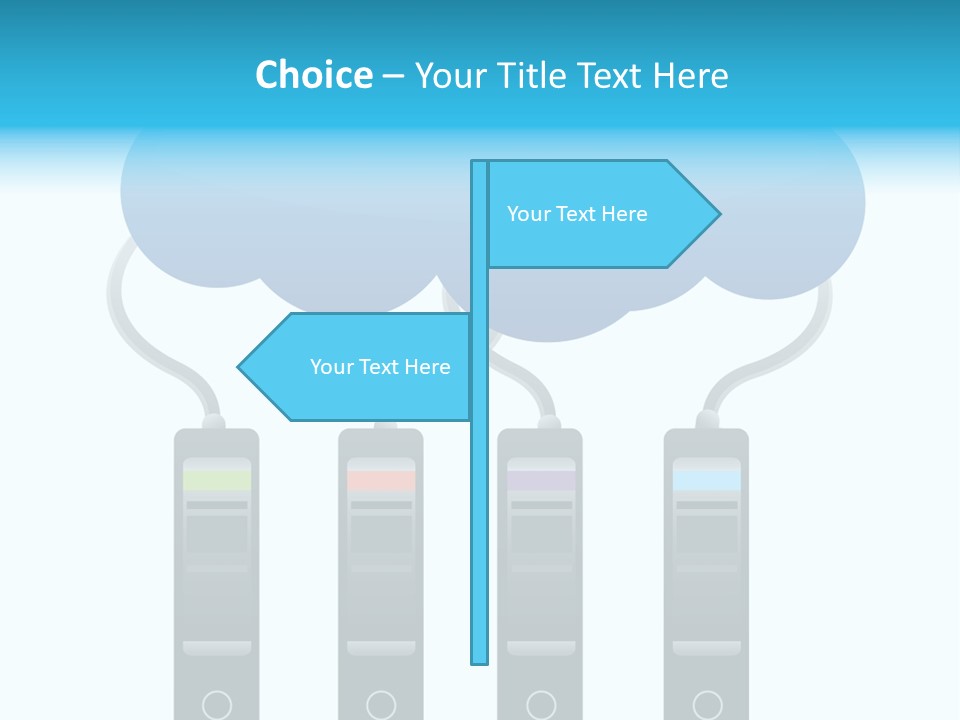 A Cloud With Three Phones Connected To It PowerPoint Template