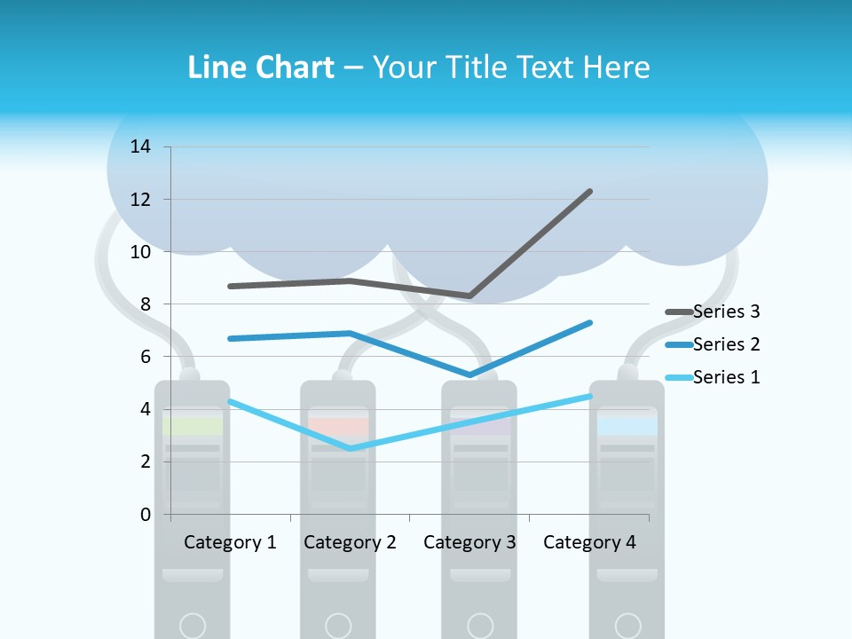 A Cloud With Three Phones Connected To It PowerPoint Template