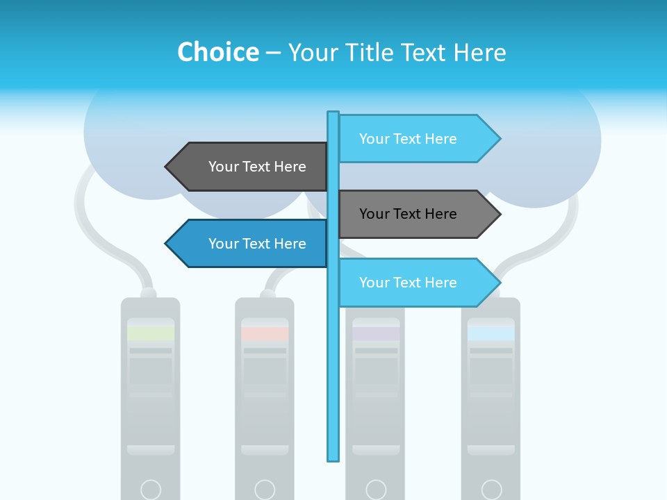 A Cloud With Three Phones Connected To It PowerPoint Template
