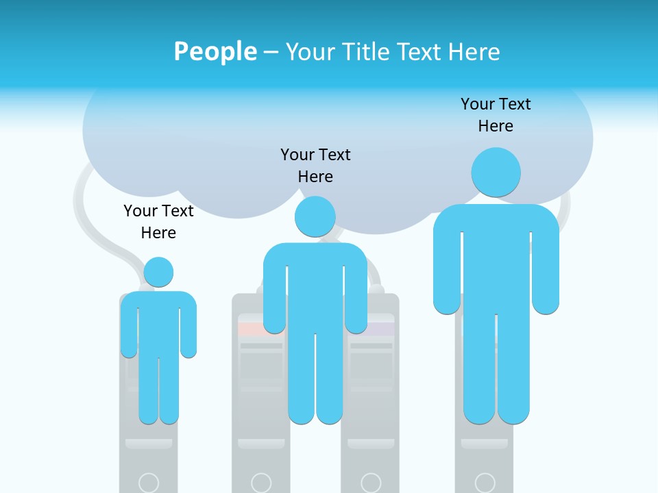 A Cloud With Three Phones Connected To It PowerPoint Template