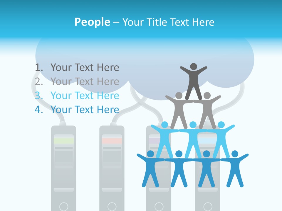 A Cloud With Three Phones Connected To It PowerPoint Template