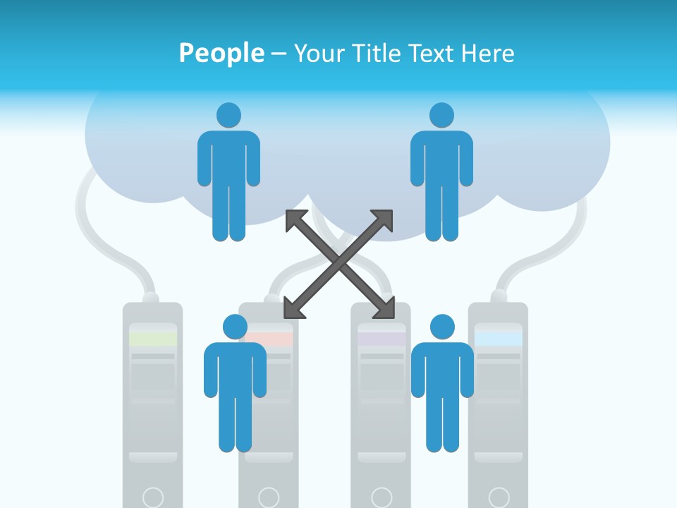 A Cloud With Three Phones Connected To It PowerPoint Template