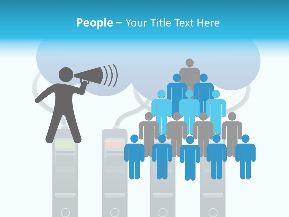 A Cloud With Three Phones Connected To It PowerPoint Template