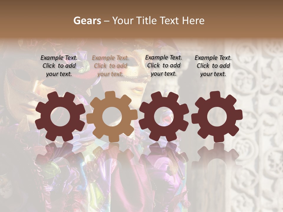 A Couple Of People That Are Wearing Masks PowerPoint Template