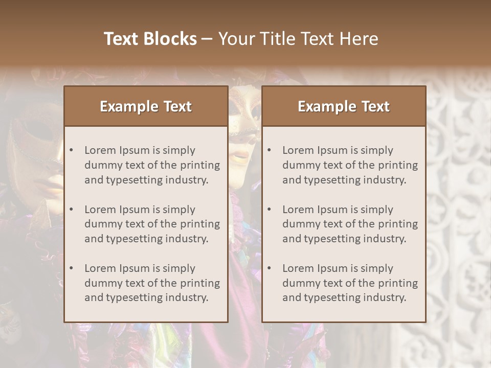 A Couple Of People That Are Wearing Masks PowerPoint Template