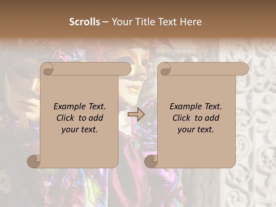 A Couple Of People That Are Wearing Masks PowerPoint Template