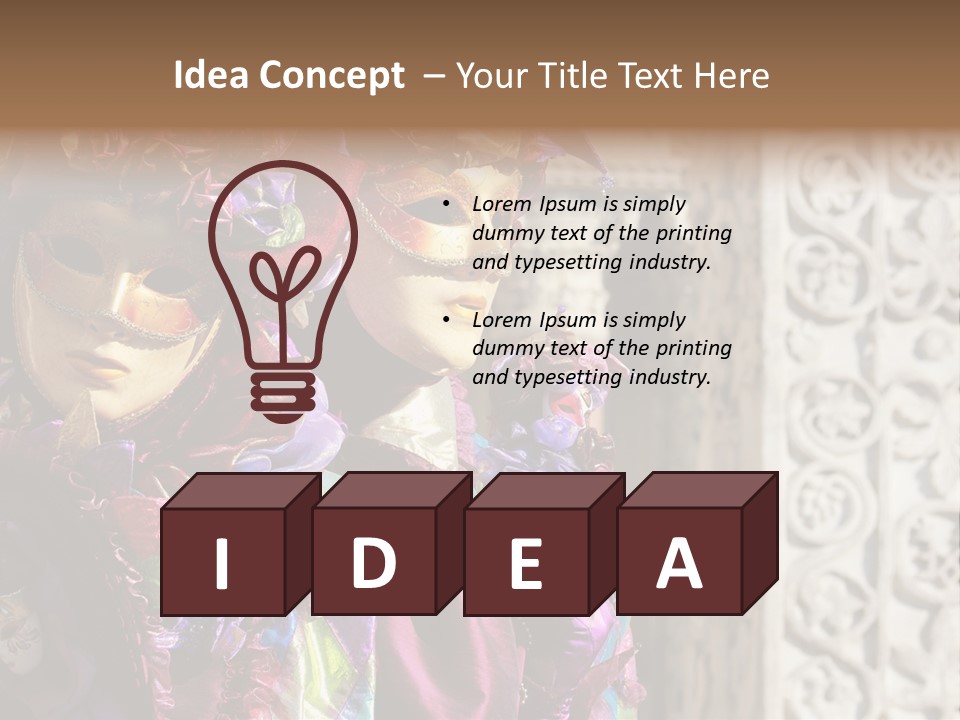 A Couple Of People That Are Wearing Masks PowerPoint Template