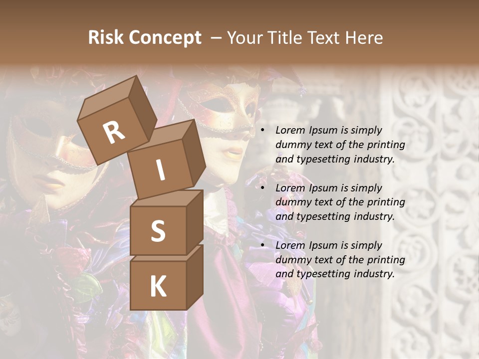 A Couple Of People That Are Wearing Masks PowerPoint Template