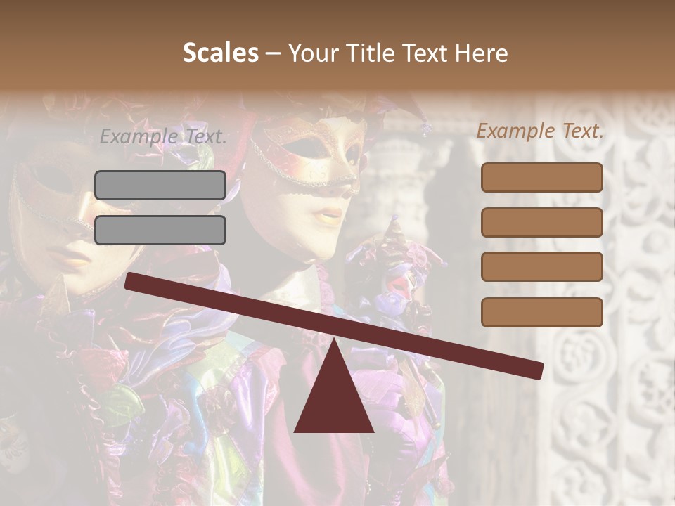 A Couple Of People That Are Wearing Masks PowerPoint Template