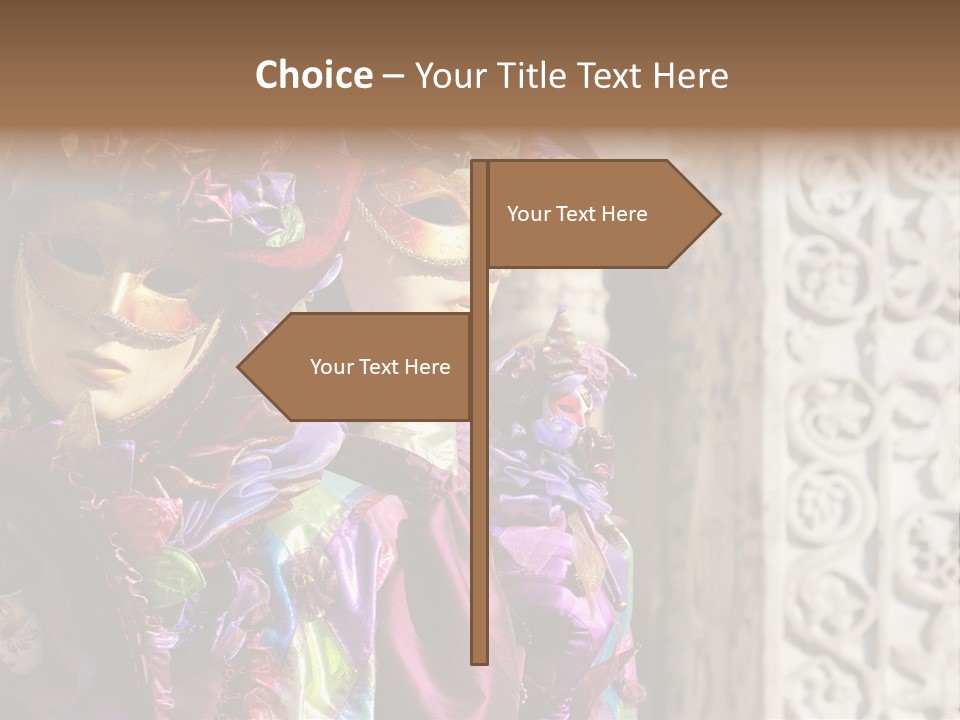 A Couple Of People That Are Wearing Masks PowerPoint Template