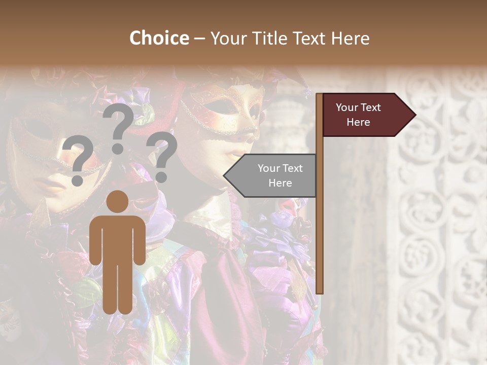 A Couple Of People That Are Wearing Masks PowerPoint Template