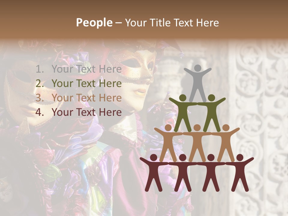 A Couple Of People That Are Wearing Masks PowerPoint Template