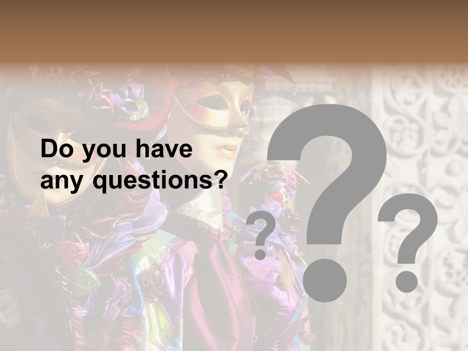 A Couple Of People That Are Wearing Masks PowerPoint Template