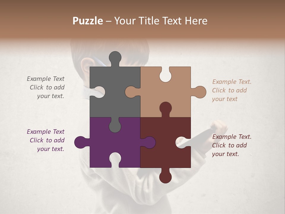 A Young Boy Wearing Glasses Holding A Tablet PowerPoint Template