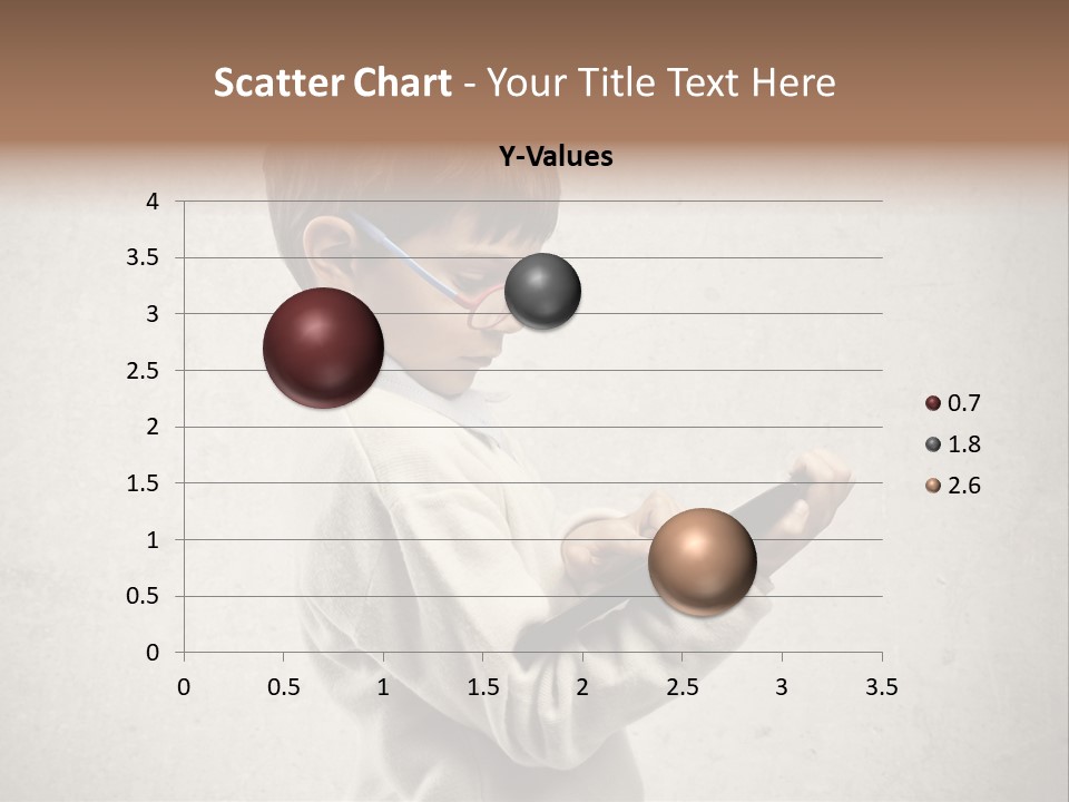 A Young Boy Wearing Glasses Holding A Tablet PowerPoint Template