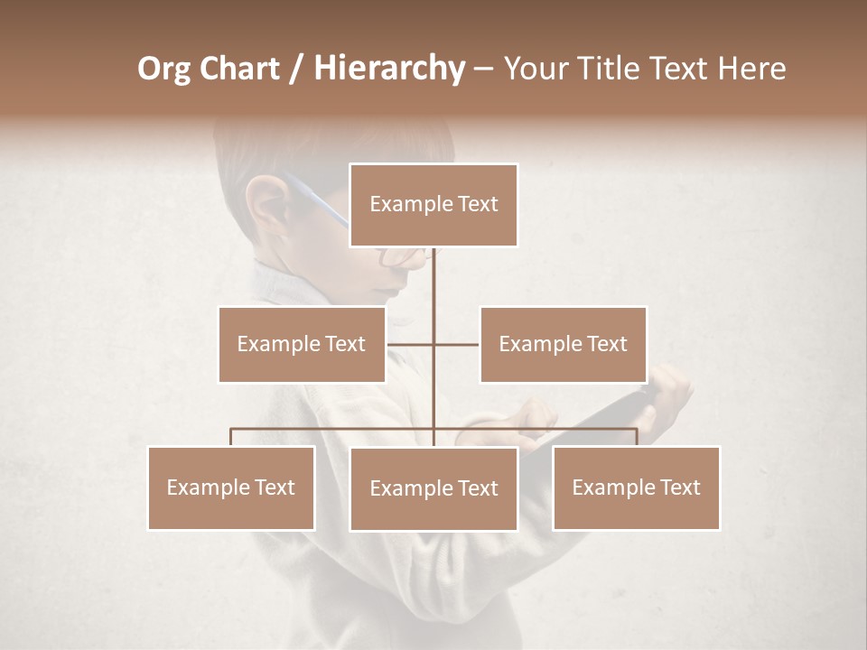 A Young Boy Wearing Glasses Holding A Tablet PowerPoint Template