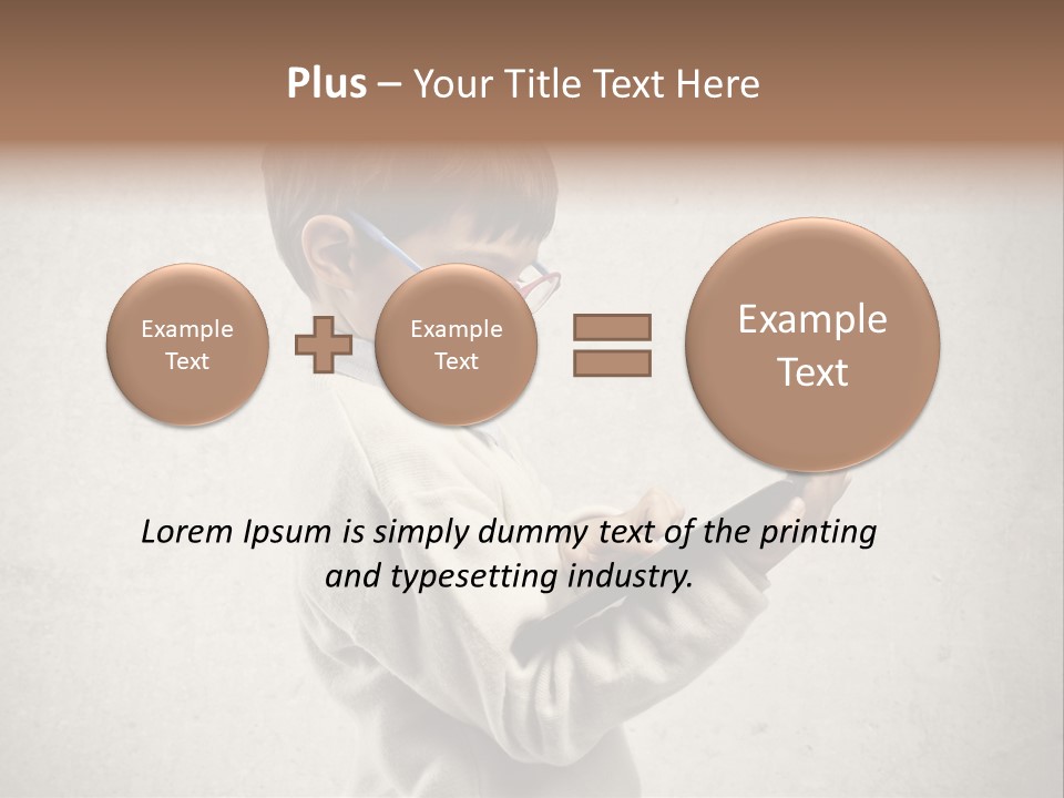 A Young Boy Wearing Glasses Holding A Tablet PowerPoint Template