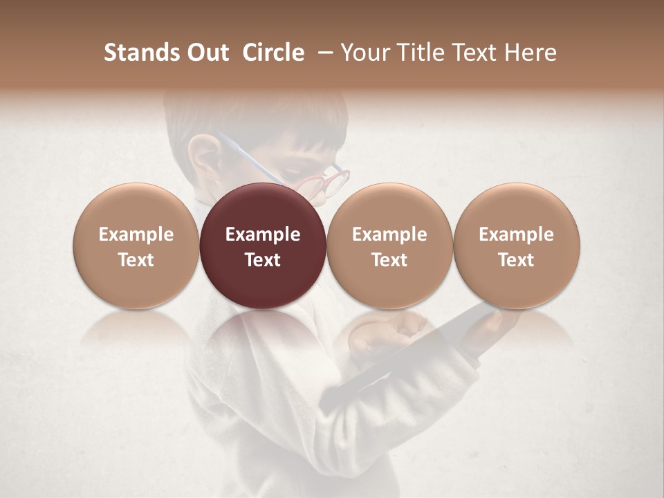 A Young Boy Wearing Glasses Holding A Tablet PowerPoint Template