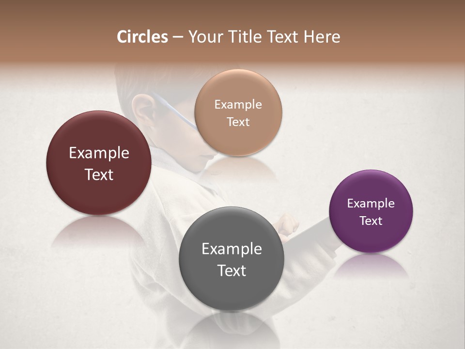 A Young Boy Wearing Glasses Holding A Tablet PowerPoint Template