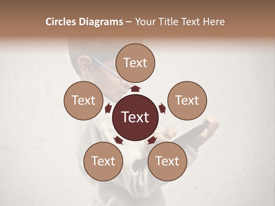 A Young Boy Wearing Glasses Holding A Tablet PowerPoint Template