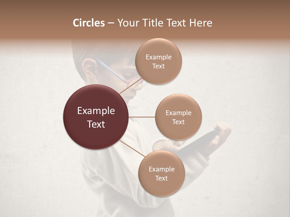 A Young Boy Wearing Glasses Holding A Tablet PowerPoint Template