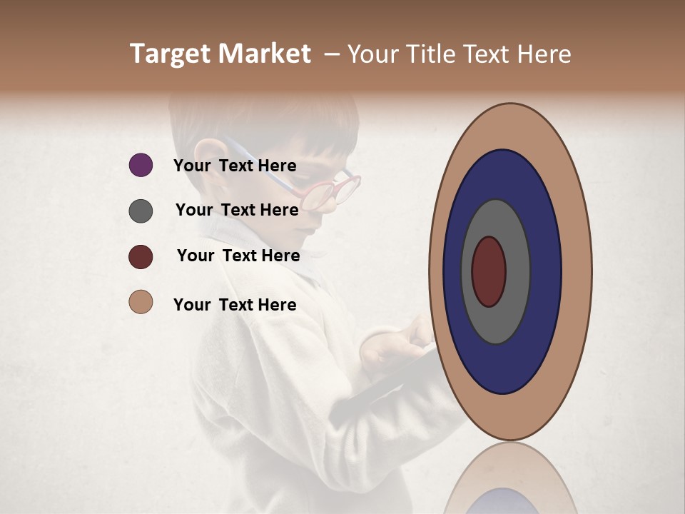 A Young Boy Wearing Glasses Holding A Tablet PowerPoint Template