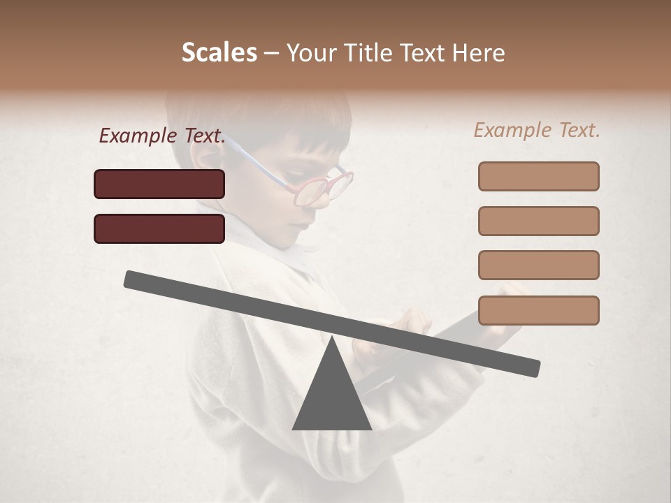 A Young Boy Wearing Glasses Holding A Tablet PowerPoint Template