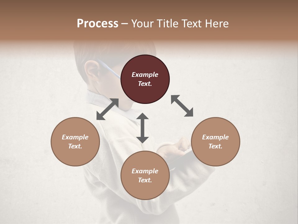 A Young Boy Wearing Glasses Holding A Tablet PowerPoint Template
