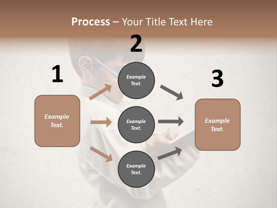 A Young Boy Wearing Glasses Holding A Tablet PowerPoint Template