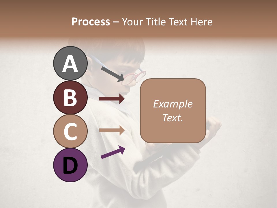 A Young Boy Wearing Glasses Holding A Tablet PowerPoint Template