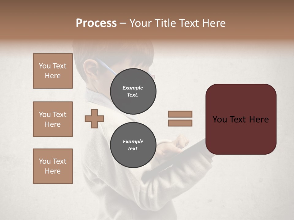 A Young Boy Wearing Glasses Holding A Tablet PowerPoint Template
