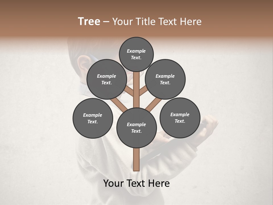 A Young Boy Wearing Glasses Holding A Tablet PowerPoint Template