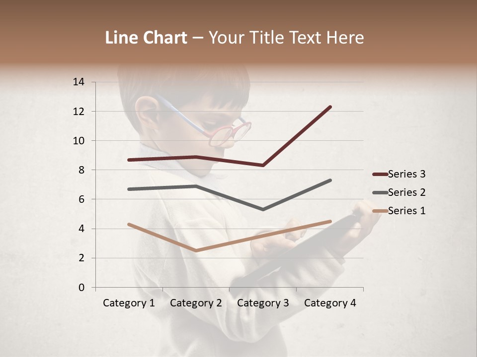 A Young Boy Wearing Glasses Holding A Tablet PowerPoint Template