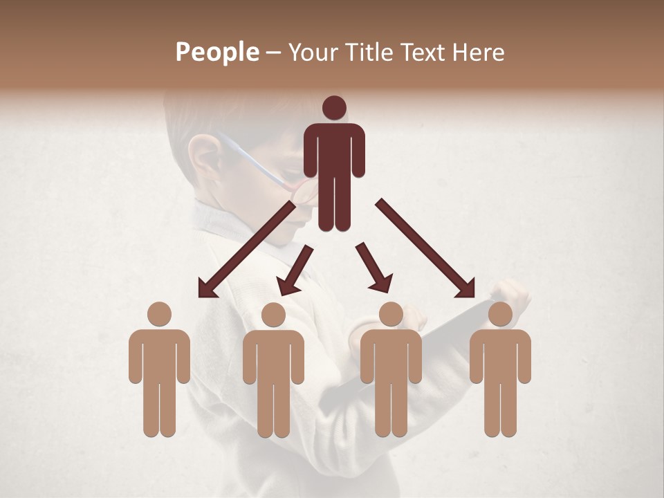 A Young Boy Wearing Glasses Holding A Tablet PowerPoint Template