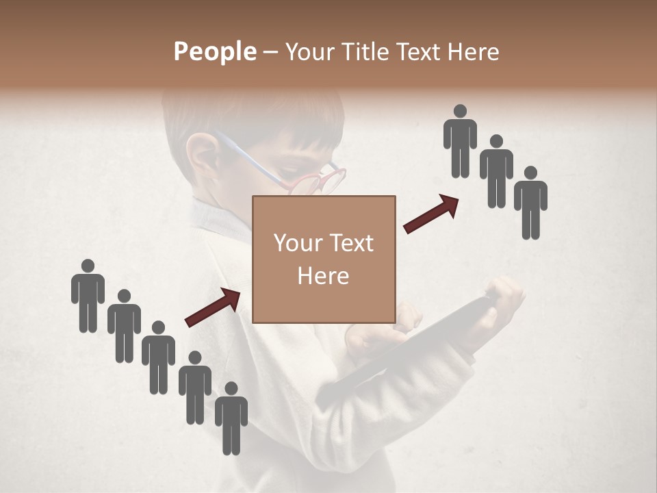 A Young Boy Wearing Glasses Holding A Tablet PowerPoint Template